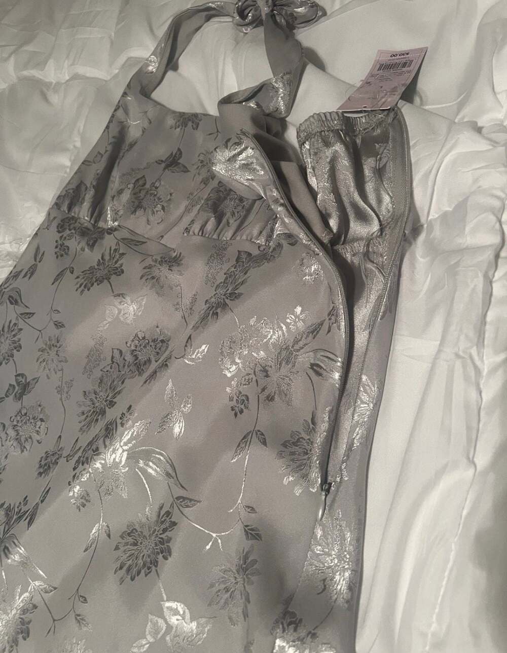 Wild Fable Floral Satin Halter Mini Dress Size L - Picture 10 of 10